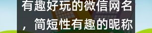 有趣的网名昵称大全,趣味横生，个性十足